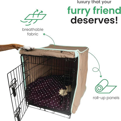 Molly Mutt Wild Horses Dog Crate Cover, 100% Cotton Canvas Cover with 2 Roll-Up Panels, Ideal for Dog or Cat Crate, Durable, Washable, and Free of Harmful Chemicals, 24" x 18" x 21"