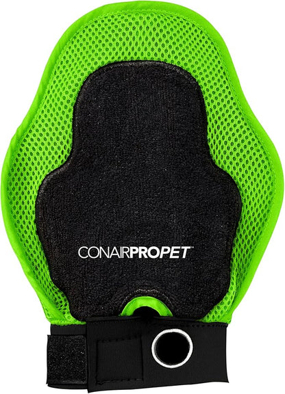 CONAIRPRO dog & cat Dog Grooming Glove, Dual-Sided Gloves Ideal for Deshedding & Massaging, Brushes Out Undercoat, Results in Smooth & Shiny Coat