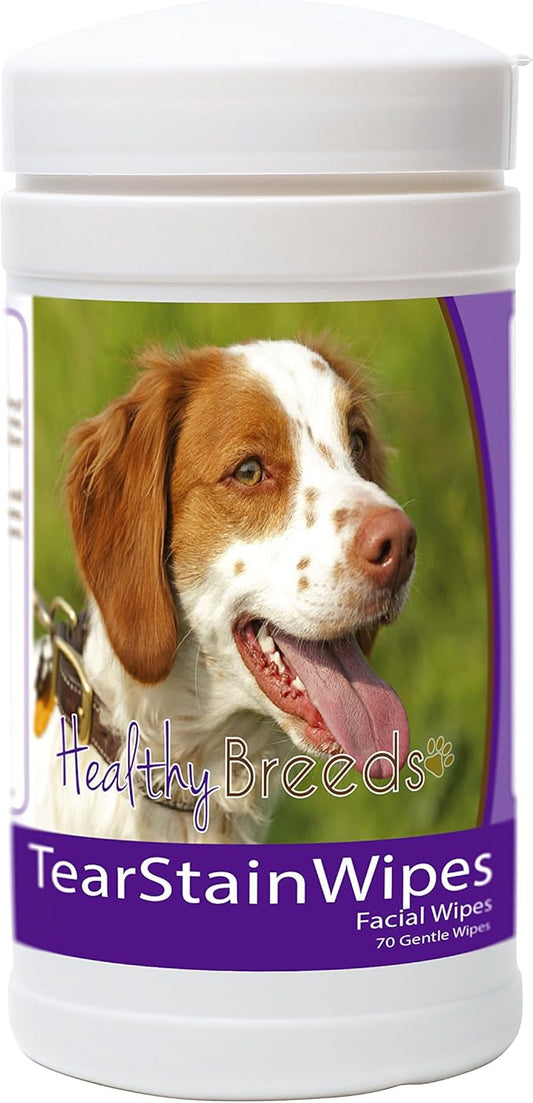 Healthy Breeds Brittany Tear Stain Wipes 70 Count