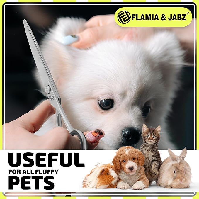 Professional Dog Grooming Scissors/Shears, Straight, for Dogs, Cats & Pets (Right Handed, Stainless Steel 7.5 Inch)