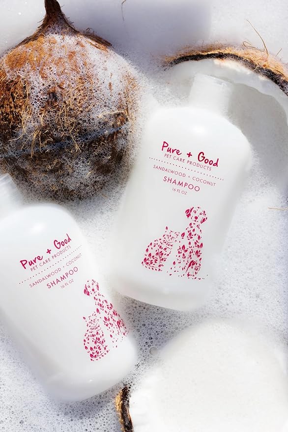 Sandalwood and Coconut Shampoo, Warm and Mellow Sandalwood with Coastal Coconuts, Formulated for All Pets, Gentle and Cleansing, Made in The USA, Cruelty Free,16 fl oz