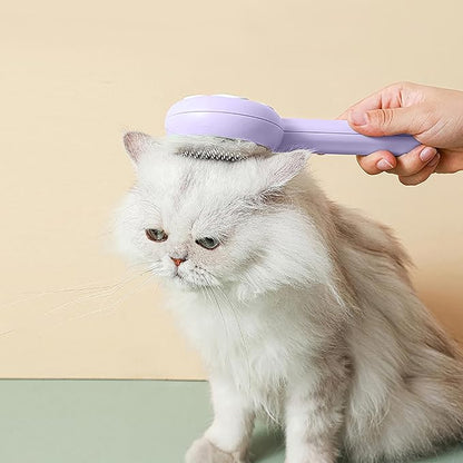 Cat Brush for Shedding,Pet Grooming Self Cleaning Slicker Brush,Removes Mats,Tangles and Loose Hair,Shedding Brush for Short or Long Haired Cats Dogs (Purple)