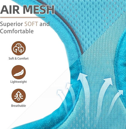 PUPTECK Soft Mesh Dog Harness and Leash Set Pet Puppy Cat Comfort Padded Vest No Pull Harnesses, Solid LightBlue, M