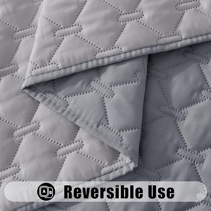 Smiry Waterproof Dog Blanket, Soft Dog Bed Cover Pet Blanket, Reversible Couch Cover for Dogs Washable, Pet Couch Covers for Sofa Furniture Protector for Puppy Cat (82x82 Inch, Grey/Light Grey)