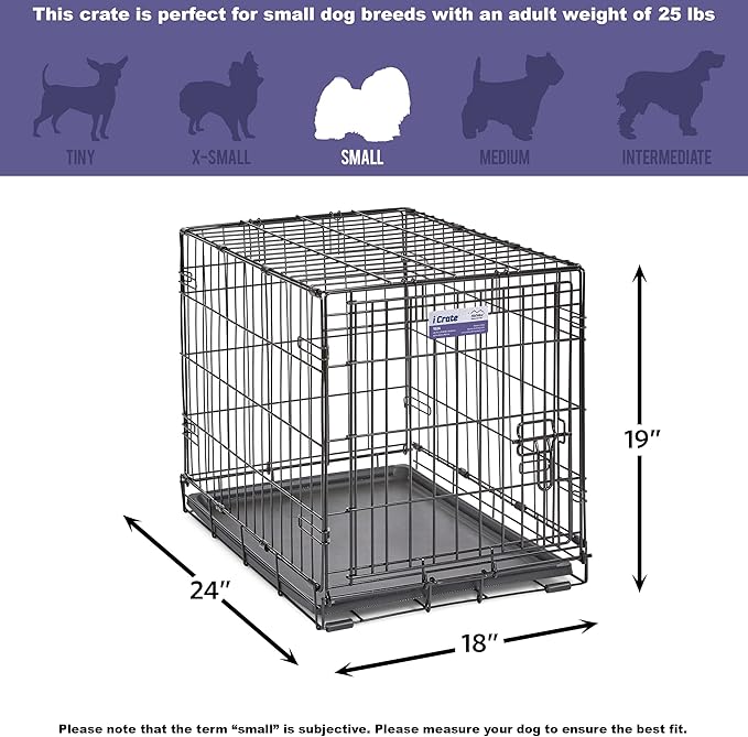 MidWest Homes for Pets Newly Enhanced Single & Double Door iCrate Dog Crate, Includes Leak-Proof Pan, Floor Protecting Feet, Divider Panel & New Patented Features