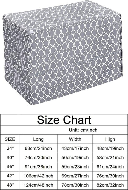 Dog Crate Cover for Wire Crates, Fits Most 42" inch Dog Crates. Easy to Put On, Take Off, and Adjust - Cover only-Gray -42 Inch