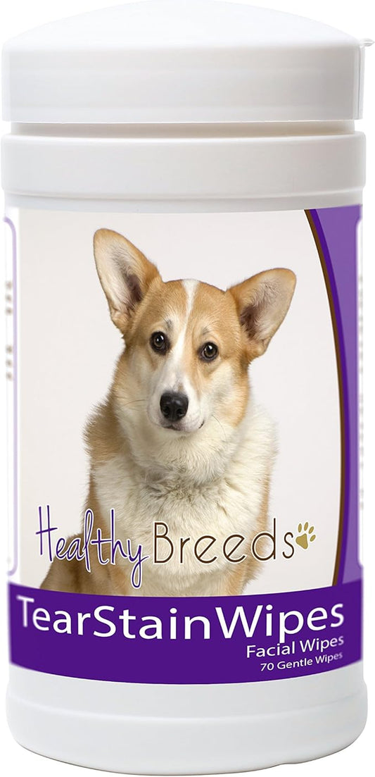 Healthy Breeds Cardigan Welsh Corgi Tear Stain Wipes 70 Count
