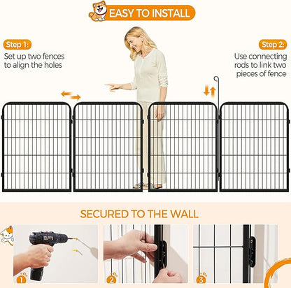Yaheetech Dog Playpen Outdoor, 32 inch 2 Panels Dog Pen Indoor Heavy Duty Puppy Exercise Pen Metal Pet Fence for RV Camping/Yard/Garden