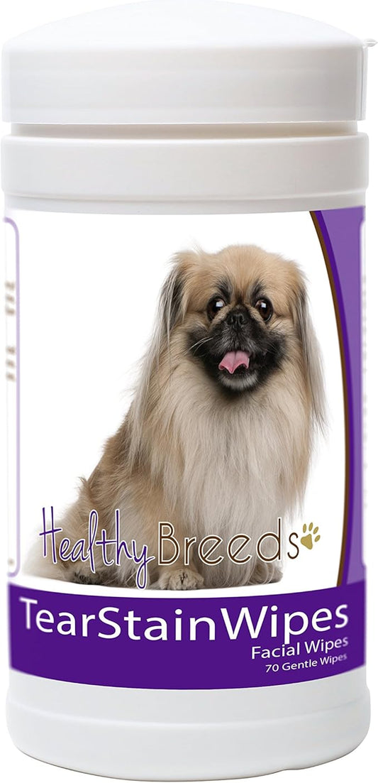 Healthy Breeds Pekingese Tear Stain Wipes 70 Count