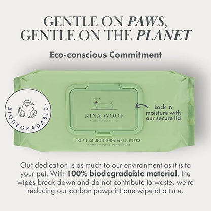 Premium Dog Wipes - Alcohol-Free Plant-Based Cleaning Wipes for Dogs and Cats (400 Wipes)