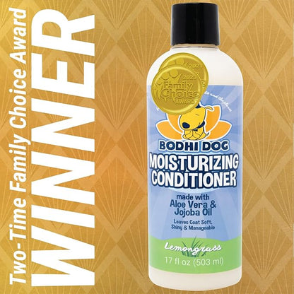 Bodhi Dog Gentle Moisturizing Dog Conditioner - Soothing Plant-Based Formula with Aloe Vera & Jojoba Oil - Hydrates & Softens Coat - Leaves Coat Soft Shiny & Manageable - Lemongrass (17 Fl Oz)