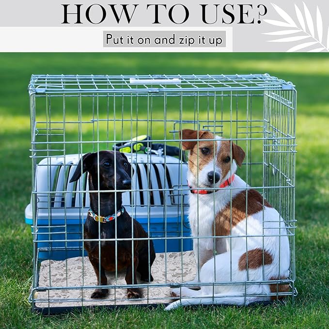 Dog Crate Pan Cover Dog Bed Cover Washable Dog Crate Liner for Pets Dog Crate Tray, Pan Cover Only, Fit for 36 x 24 Inch (Hemp Flower)