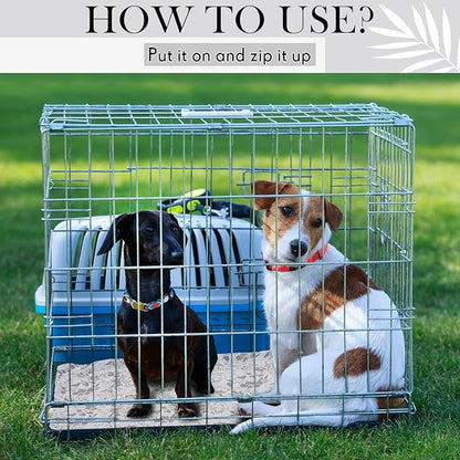 Dog Crate Pan Cover Dog Bed Cover Washable Dog Crate Liner for Pets Dog Crate Tray, Pan Cover Only, Fit for 36 x 24 Inch (Hemp Flower)