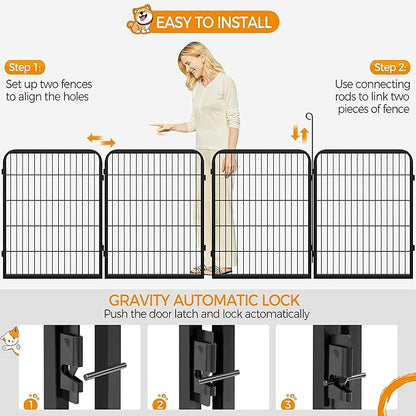Yaheetech Dog Playpen Outdoor, 32 inch 4 Panels Dog Pen Indoor Heavy Duty Puppy Exercise Pen Metal Pet Fence for RV Camping/Yard/Garden