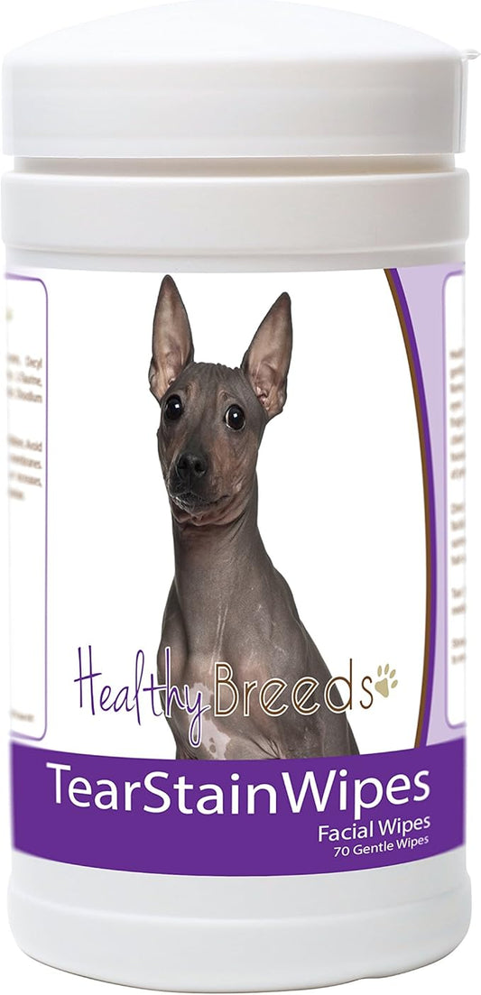 Healthy Breeds American Hairless Terrier Tear Stain Wipes 70 Count