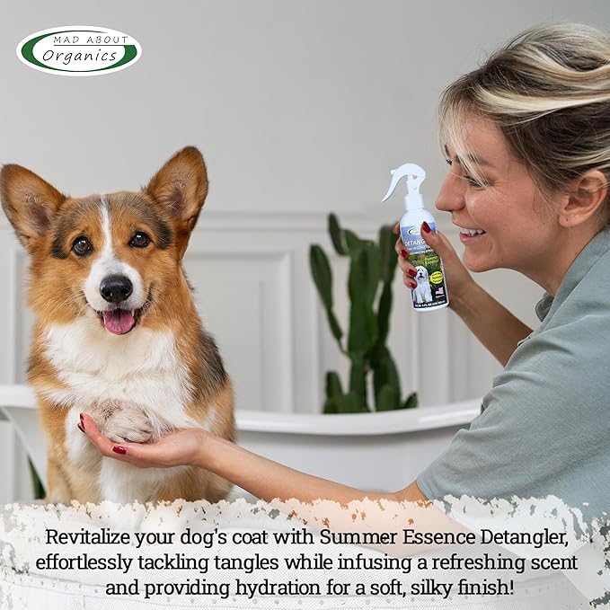 Detangler Spray - Summer Essence Scent - Deodorizing Spray for Dogs and Horses, Leave-In Conditioner, Gently Releases Tangles, Softens Coats, Freshens Scent | Made in the USA | 8 oz