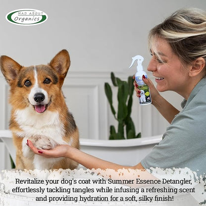 Detangler Spray - Summer Essence Scent - Deodorizing Spray for Dogs and Horses, Leave-In Conditioner, Gently Releases Tangles, Softens Coats, Freshens Scent | Made in the USA | 8 oz