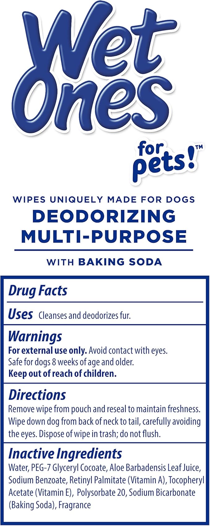 Wet Ones for Pets Deodorizing Multi-Purpose Dog Wipes with Baking Soda, 100 ct- 3 Pack | Dog Deodorizing Wipes for All Dogs in Tropical Splash Scent, Wet Ones Wipes for Deodorizing Dogs (FF12849PCS3)