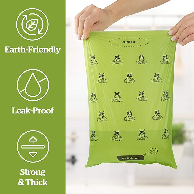 Pogi's Poop n' Wipe Combo - 500 Unscented Dog Poop Bags and 100 Plant-based Grooming Wipes Bundle