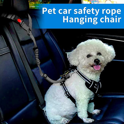 YAODHAOD Dog Seat Belts, Retractable Dog Seatbelts Harness for Car,Adjustable Restraint Safety Leads Vehicle Seatbelt Harness,Nylon Pet Safety Seat Belts Heavy Duty Car Harness for Dogs (Gray)