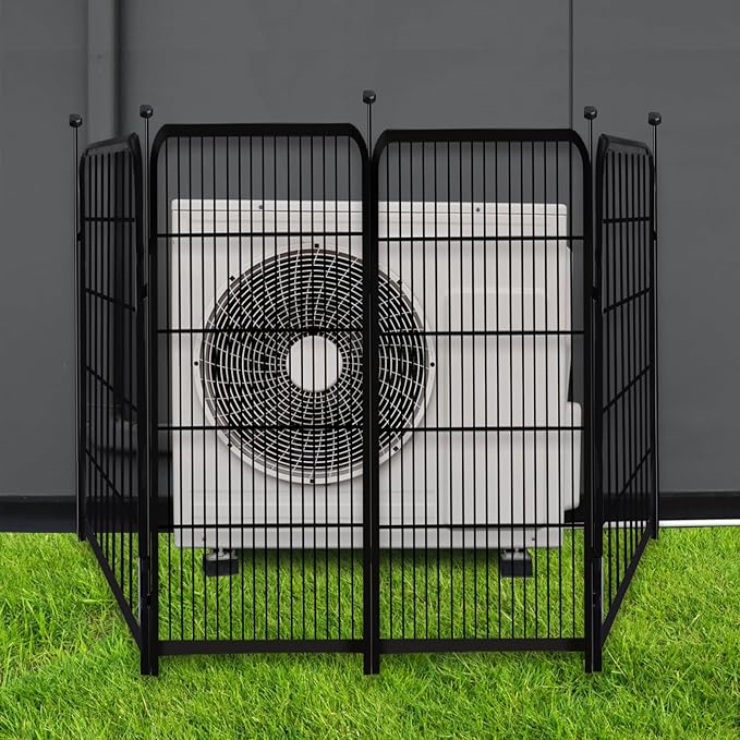 Garden Fencing 36 Inch High, 4 Panels Total 8.9 Ft(L) Dog Fence Outdoor for Yard, 4 One-Sided Plate, No Door, Anti Dig Fence Barrier, Dog Pen, Rabbit Fence, Garden Fences and Borders