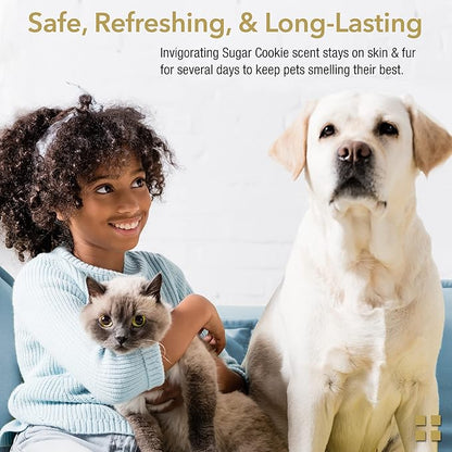 Pet Deodorizing Body Spray - Sweet Sugar Cookie Scent - Mild Long-Lasting Dog Body Spray and Cat Cologne - Formulated for Smelly Dogs and Cats - 8 Fluid Ounces