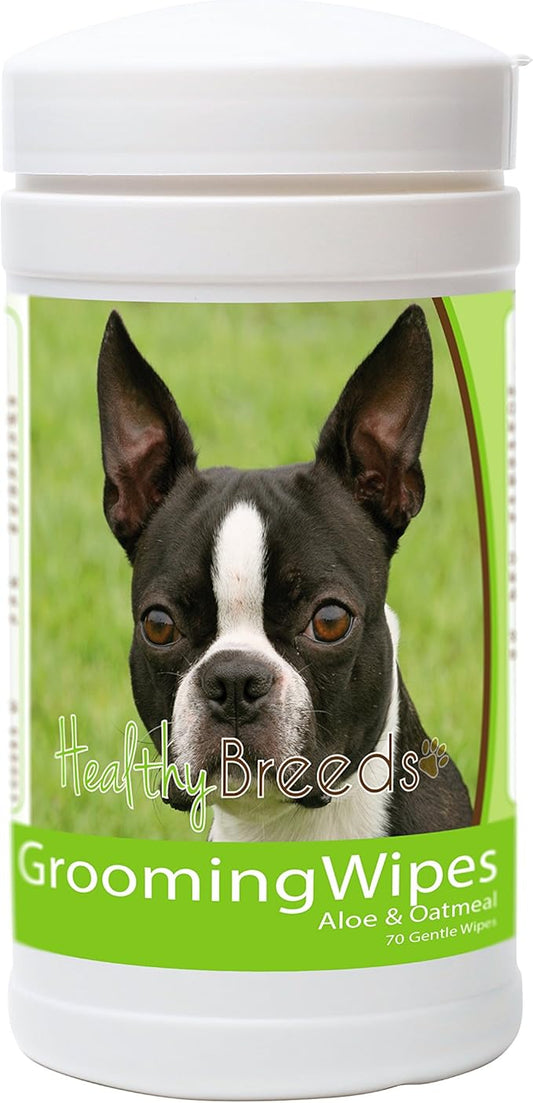 Healthy Breeds Boston Terrier Grooming Wipes 70 Count