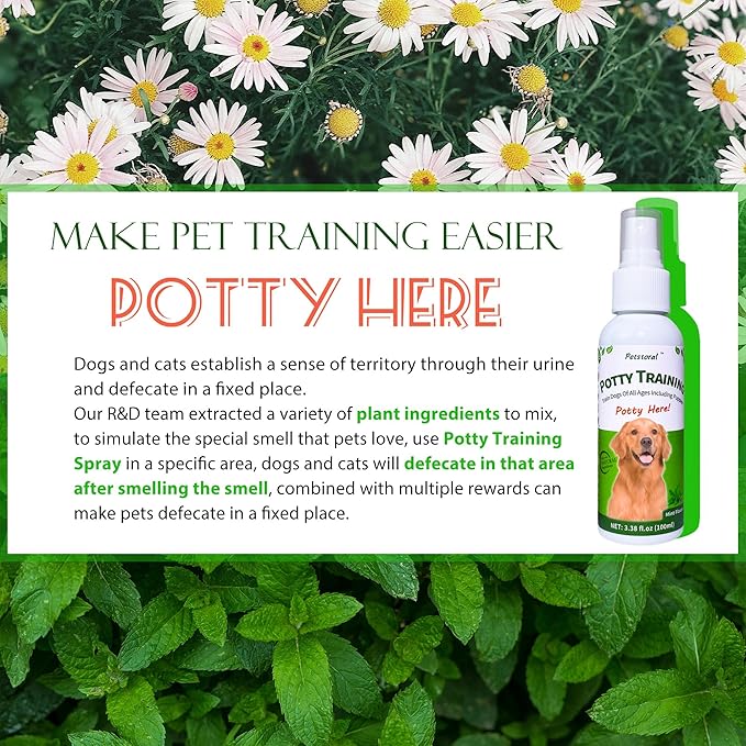Potty Training & Deodorizing Perfume Spray - Dog Training & Behavior Aids | Stop Dog Marking, Puppy & Dog Pee and Poop Training Spray Kit (3.38 Fl Oz/100ml)