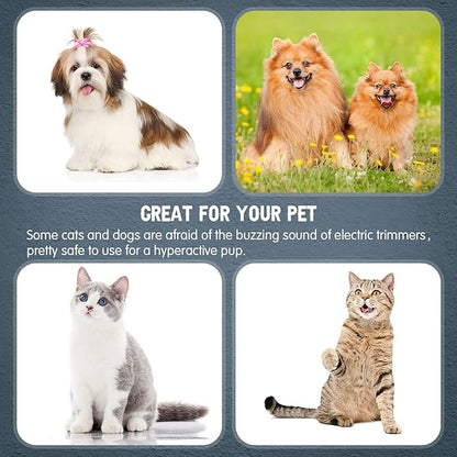 Yinkin 5 Pieces Razor Comb for Dogs Hair Grooming Trimmer for Pet Razor Comb with 25 Extra Blades Manual Dog Hair Trimmer Double Edge for Cats Hair Cutting Tool(Blue)