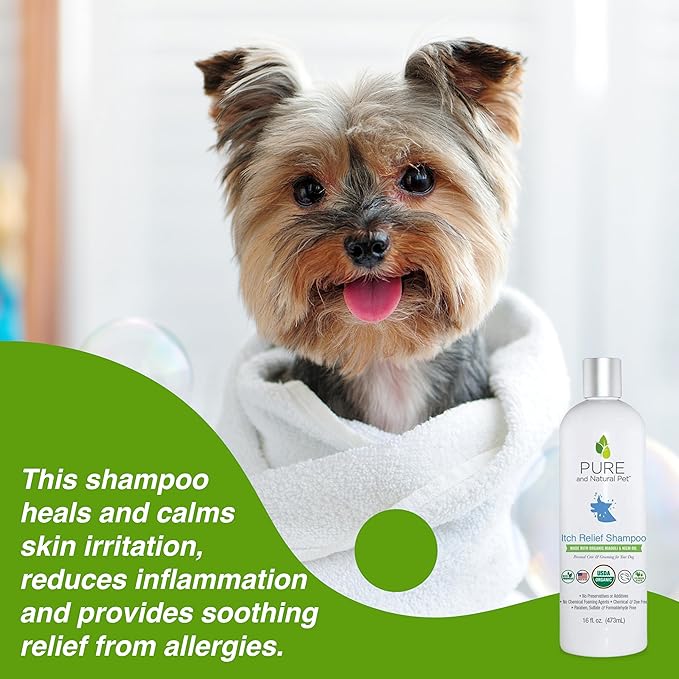 Pure and Natural Pet USDA Certified Organic Itch Relief Organic Shampoo 16 oz.