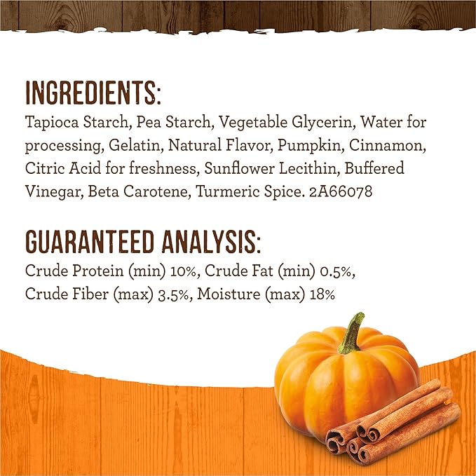 Merrick Fresh Kisses Natural Dental Chews, Treats Infused with Pumpkin and Cinnamon for Medium Dogs 25-50 Lbs - 5 oz. Pouch (Pack of 2)