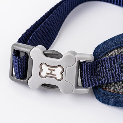 HUGO & HUDSON Dog Harness, No-Pull Anti Choke Tweed Harness Vest, Grey Checkered, L