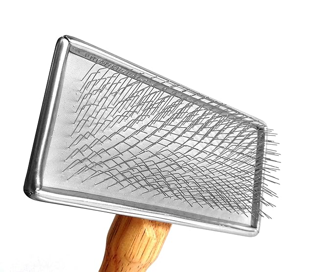 Groomer Bundle: Pet Comb with Oval Handle S Size + Small Pet Slicker Brush, Easy-to-use Grooming tool for Dog and Cat, Not Scratchy, Pull all the Loose Fur, 20% Fine Metal Teeth