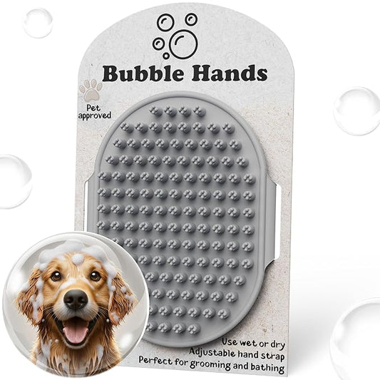 Dog Bath Brush - Silicone Grooming and Shedding Brush for Dogs & Cats, Puppy Essentials Dog Shampoo Brush, Pet Hair Removal Tool for Deep Clean & Massage