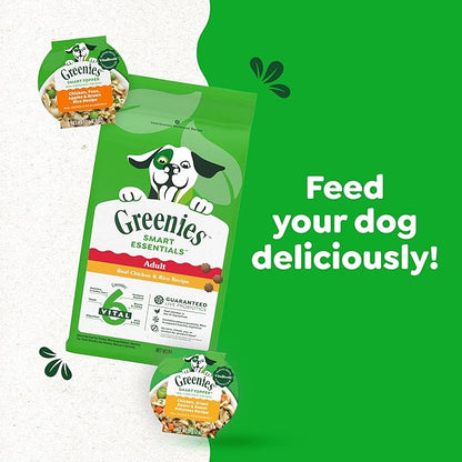 Greenies Smart Topper High Protein Wet Mix-in for Dogs, Chicken, Peas, Apples & Brown Rice Recipe in Vitabroth™ Broth - Bone Broth + Vitamins E & B1, Pack of 10