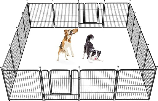 FXW Rollick Dog Playpen for Yard, RV Camping, 32 inch 16 Panels for Small and Medium Dogs│Patented