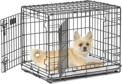 MidWest Homes for Pets Quiet Time Reversible Crate Pan Cover 24' Mushroom Diamond/Fleece, Small