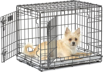 MidWest Homes for Pets Quiet Time Reversible Crate Pan Cover 24' Gray Floral/Fleece