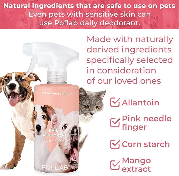 Pet Daily Deodorant - Dog Deodorizer Spray with Apple & Floral Fragrance - Refreshing Cat Deodorizing Cologne Mist with Mango Extract - Odor Eliminator Perfume for Dogs & Cats