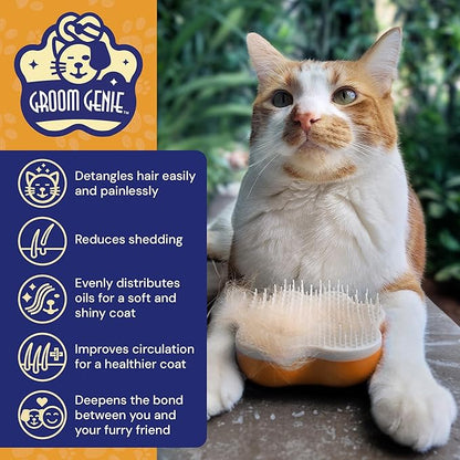 Large 5" Dog Pet Hair Massaging Brush Grooming Tool for Cats Dogs Long or Short Hair Tangerine Orange