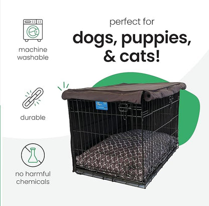 Molly Mutt I'm a Realist Dog Crate Cover, 100% Cotton Canvas Cover with 2 Roll-Up Panels, Ideal for Dog or Cat Crate, Durable, Washable, and Free of Harmful Chemicals, 36" x 24" x 27"