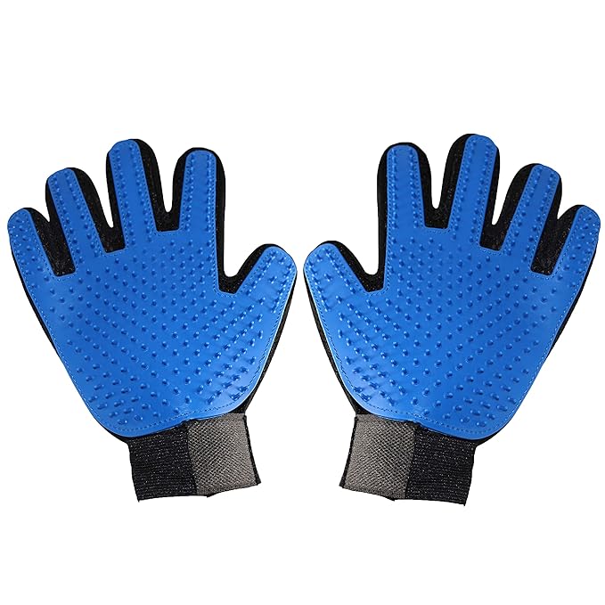 Dog Grooming Gloves, Deshedding Dog Brush, Premium Cleaning, Best Brushing Gloves for Dogs and Cats, Soft and Safe Silicone Tips to Gently Massage Dog, One Pair