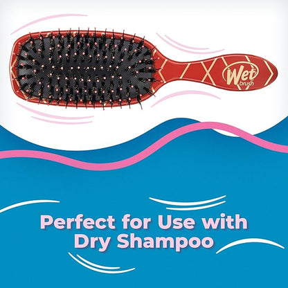Wet Brush Shine Enhancer Paddle Brush, Terracotta - Hair Detangler Brush with Ultra Soft Bristles, Infused With Natural Argan Oil, Shiny Detangle & Smooth Hair, Wet or Dry, For All Hair Types