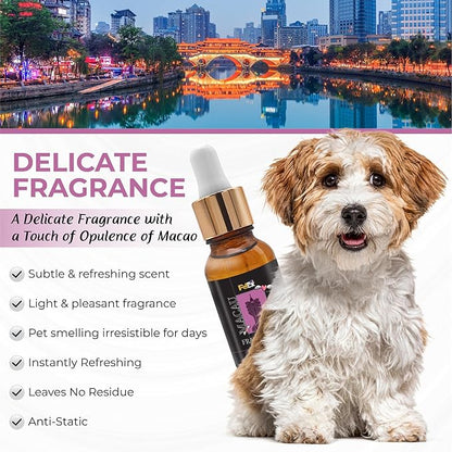 Petex Premium Pet Fragrance Oil | Ultra Premium Natural Pet Care with Dead Sea Minerals | Dog Perfume Fragrance Oil Long Lasting Scent | Natural Pet Cologne - Suitable for Dogs and Cats (Macau)