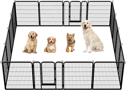 Yaheetech Dog Playpen Outdoor, 40 inch 12 Panels Dog Pen Indoor Heavy Duty Puppy Exercise Pen Metal Pet Fence for RV Camping/Yard/Garden