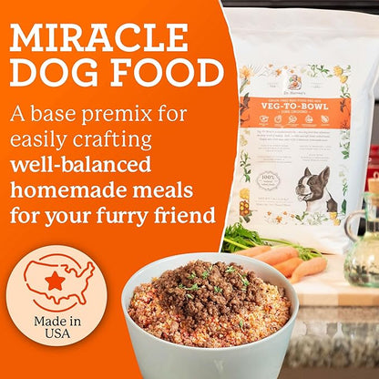 Dr. Harvey's Veg-to-Bowl Fine Ground Dog Food, Human Grade Dehydrated Base Mix for Dogs, Grain Free Holistic Mix for Small Dogs (3 Pounds)