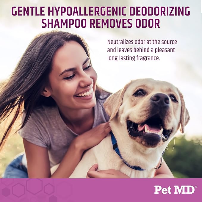 Pet MD EFA Deodorizing Shampoo for Dogs & Cats - Hypoallergenic Dog Shampoo for Sensitive Skin, Dry Skin, Itching, and Flaking - Professional Dog Shampoo Gallon