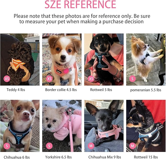 Dog Harness for Small Dogs, Small Dog Harness and Leash Set, Honeycomb Grid, Reflective Lightweight Harness & Anti-Twist Pet Lead,Dog Harness(Multi Color, Size: XS-S-M) (XS, Rose red)