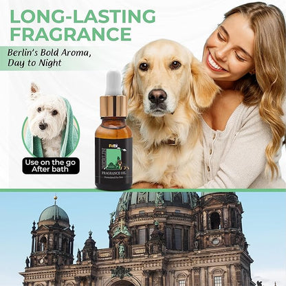 Petex Premium Pet Fragrance Oil | Ultra Premium Natural Pet Care with Dead Sea Minerals | Dog Perfume Fragrance Oil Long Lasting Scent | Natural Pet Cologne - Suitable for Dogs and Cats (Berlin)