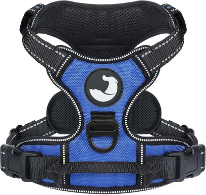 Joytale No Pull Dog Harness Medium Sized Dog, Reflective Pet Vest with Front Clip, Adjustable Soft Padded Harnesses with Easy Control Handle for Training and Walking, Navy Blue, M